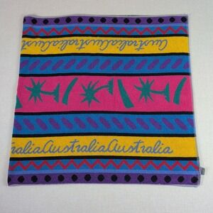 Palm Beach Australia Vintage Beach Towel Multicolor 80s Retro Geometric 62 x 32